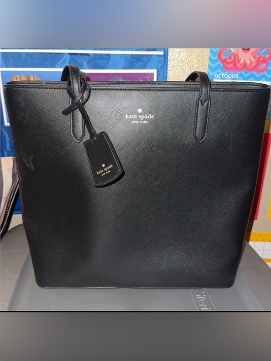kate spade Handbags - kate spade Black Saffiano Tote with Logo Tag